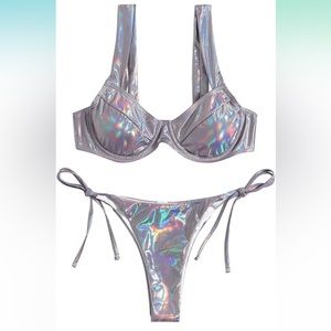 Silver metallic bikini